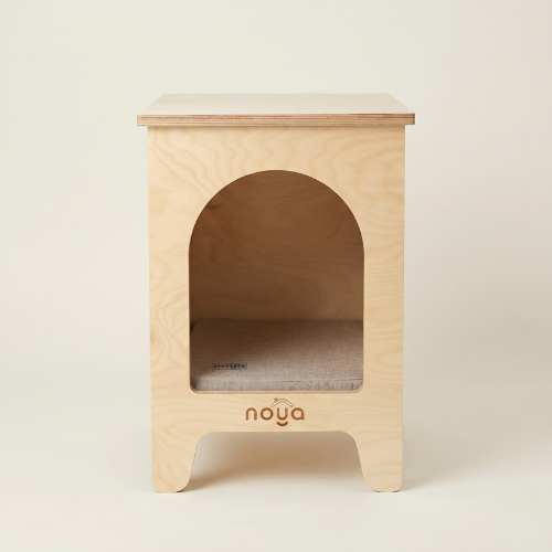 Side – Minimal Wooden Side Table and Pet Living Space (for Cat & Small Dog)