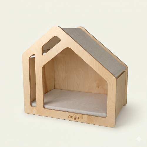 Barin – Ahşap Büyük Irk Köpek Evi (Ev İçin Tasarlanmış Modern Köpek Mobilyası)